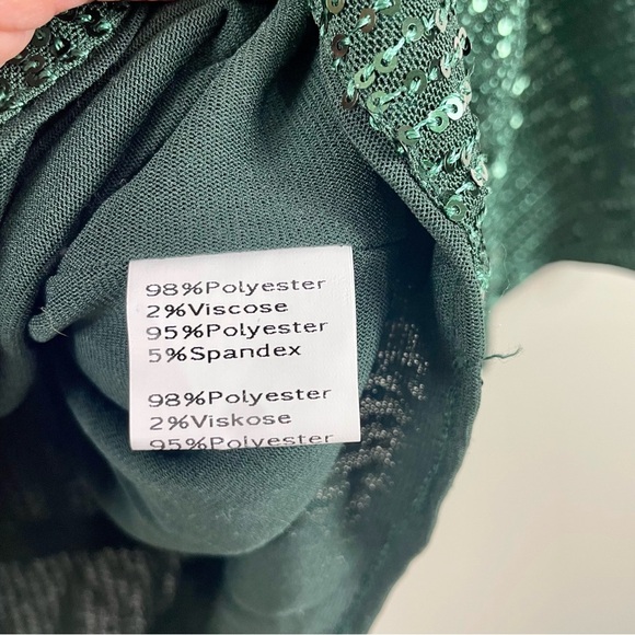 Jasambac Green Sequin Sparkly Special Occasion Top Holiday Party NYE Glam 2XL - Picture 14 of 16